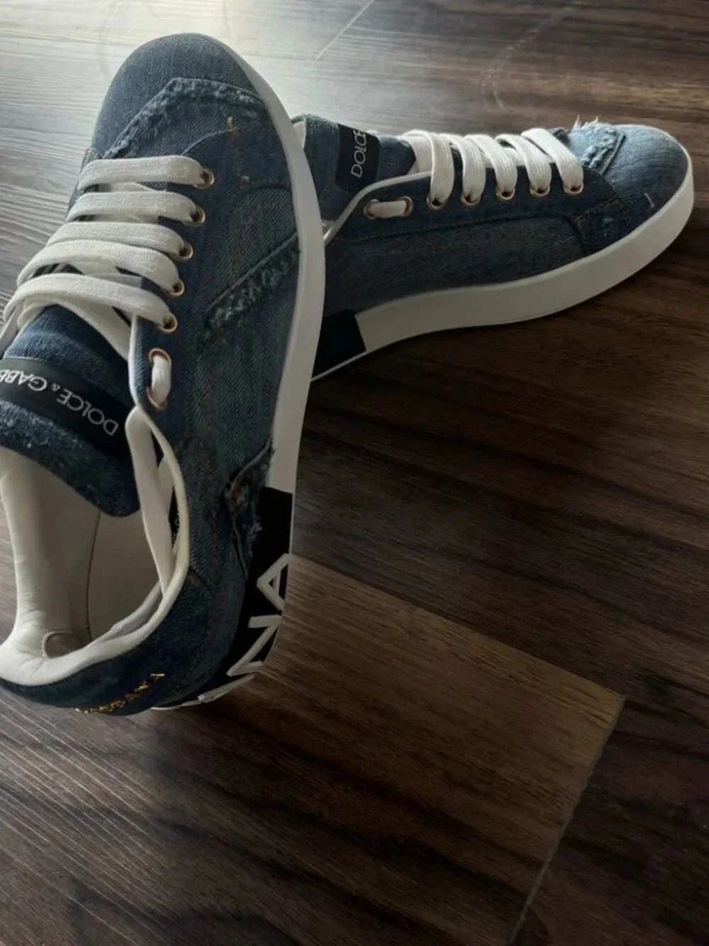 Dolce & Gabbana Blue Denim Sneakers